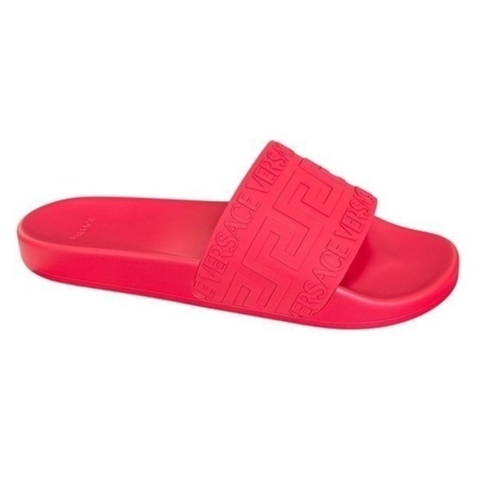 Versace 1006272 Men's Red Greca Gomma‎ Pool Slide, sizes 42